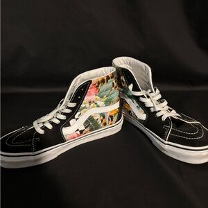 Vans Black Floral High-Top Sneakers